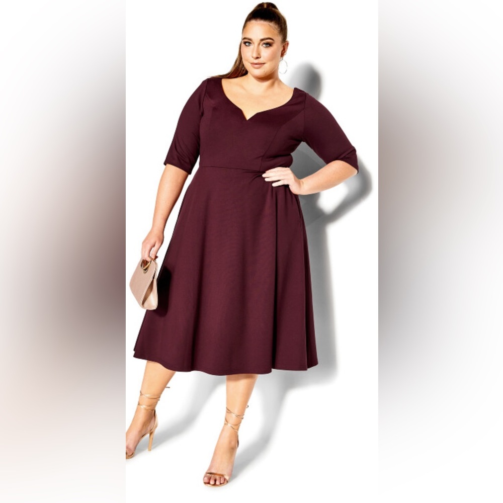 City Chic Burgundy Wedding Dress